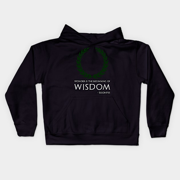 Ancient Greek Philosophy Socrates Quote On Wisdom Kids Hoodie by Styr Designs